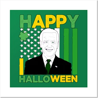 Biden St Patricks Day Happy Halloween Posters and Art